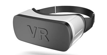 Black and White VR Virtual Reality Headset Isolated on White Background 3D Illustration